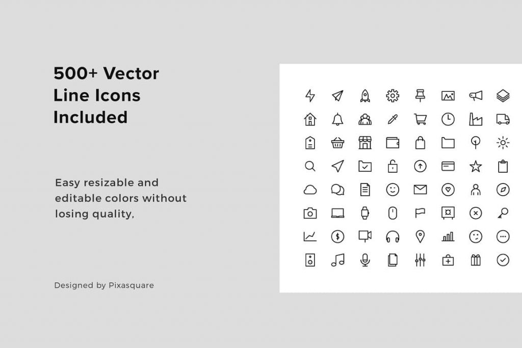 BONUS: 500+ Vector Line Icons MOSY - Google Slides A4 Template.