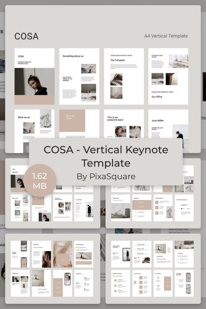 COSA - Vertical Keynote Template by MasterBundles Pinterest Collage Image.