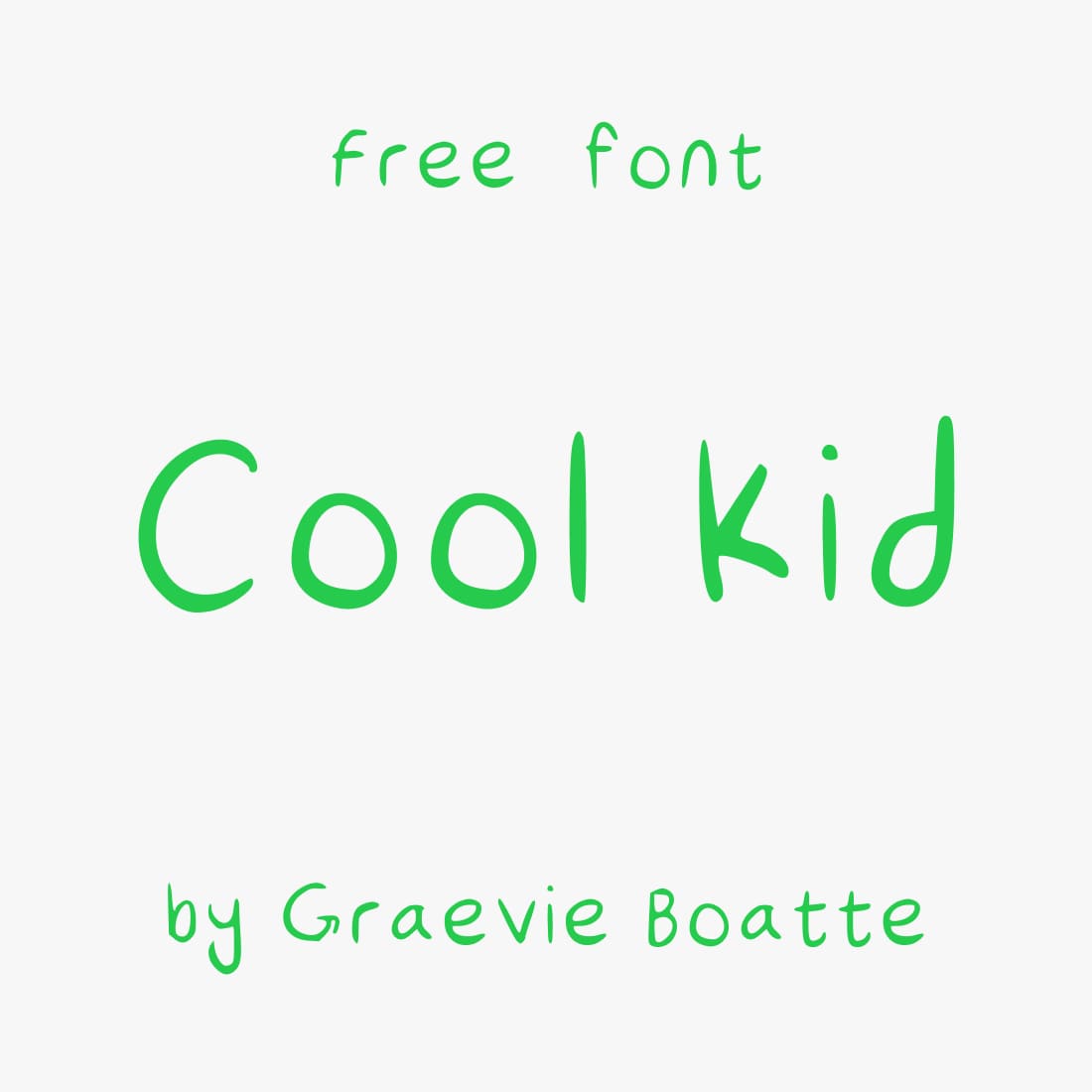 Cool Kid Free Font Main Cover Preview by MasterBundles.