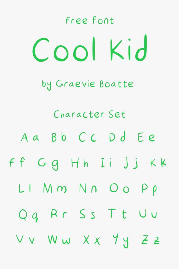 Pinterest Preview Characters Set for Cool Kid Free Font by MasterBundles.