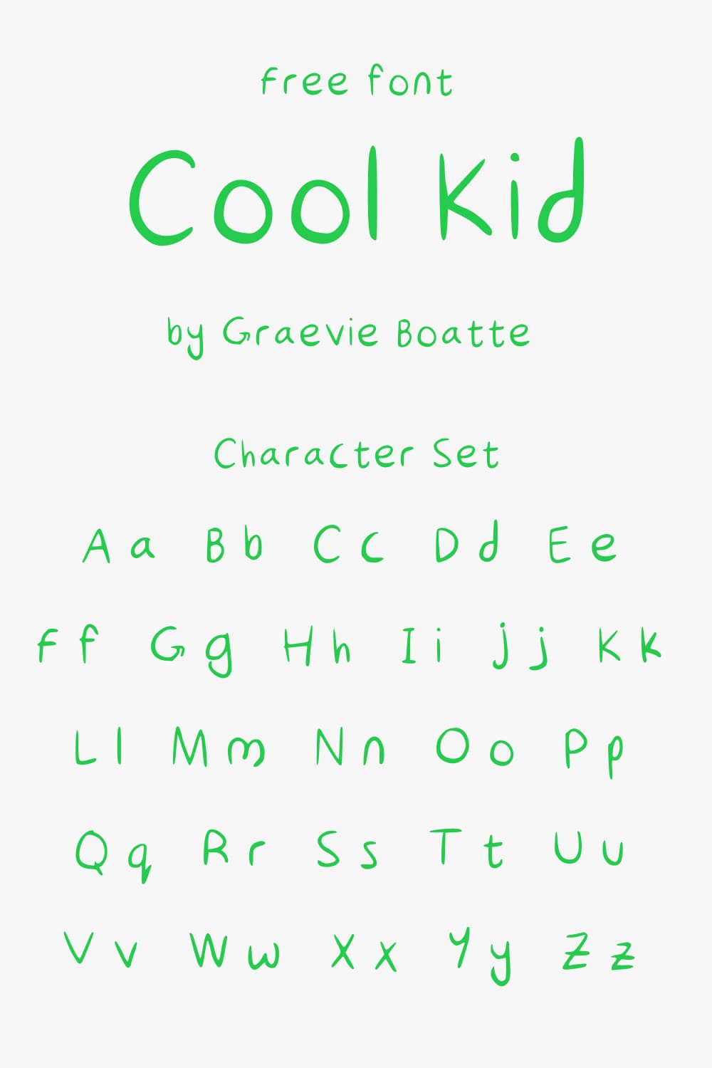 Pinterest Preview Characters Set for Cool Kid Free Font by MasterBundles.