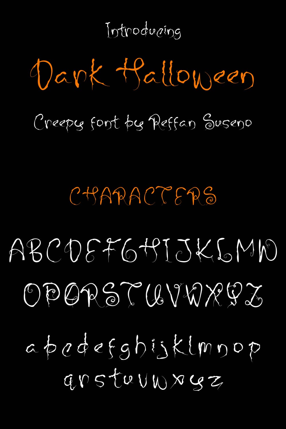 MasterBundles Characters Pinterest Preview for Dark Halloween - best free font halloween.