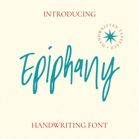 Epiphany Handwriting Font Main Collage Image by MasterBundles.