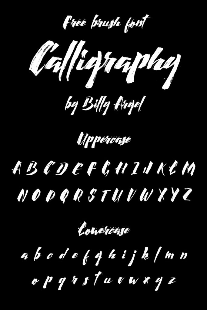 MasterBundles Calligraphy Font Free Pinterest Collage Image with Uppercase and Lowercase.
