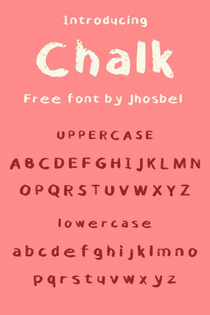 Pinterest Preview for Uppercase and Lowercase Chalk Font Free by MasterBundles.