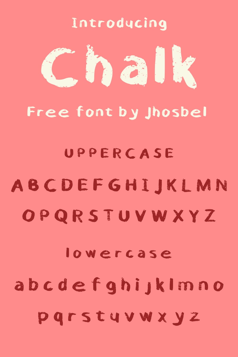 Pinterest Preview for Uppercase and Lowercase Chalk Font Free by MasterBundles.