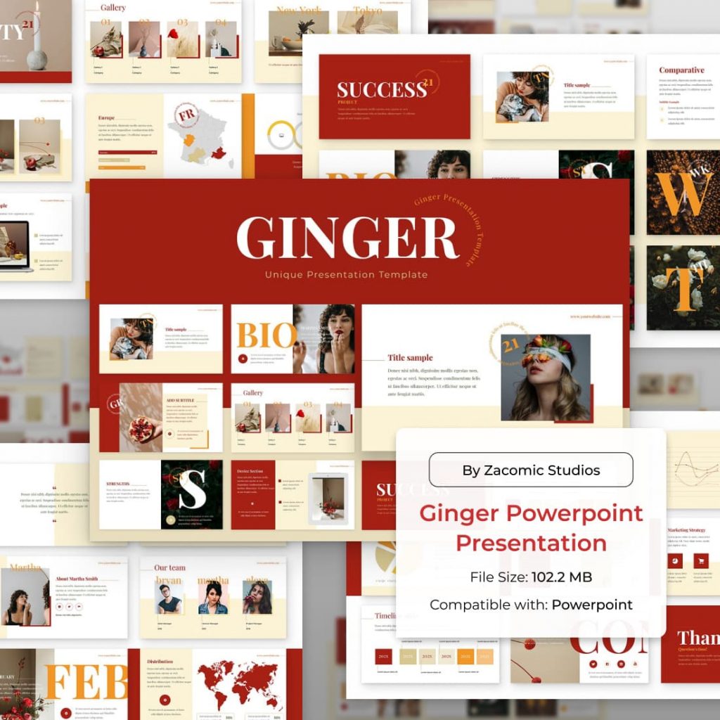 Ginger January Powerpoint Templates – MasterBundles