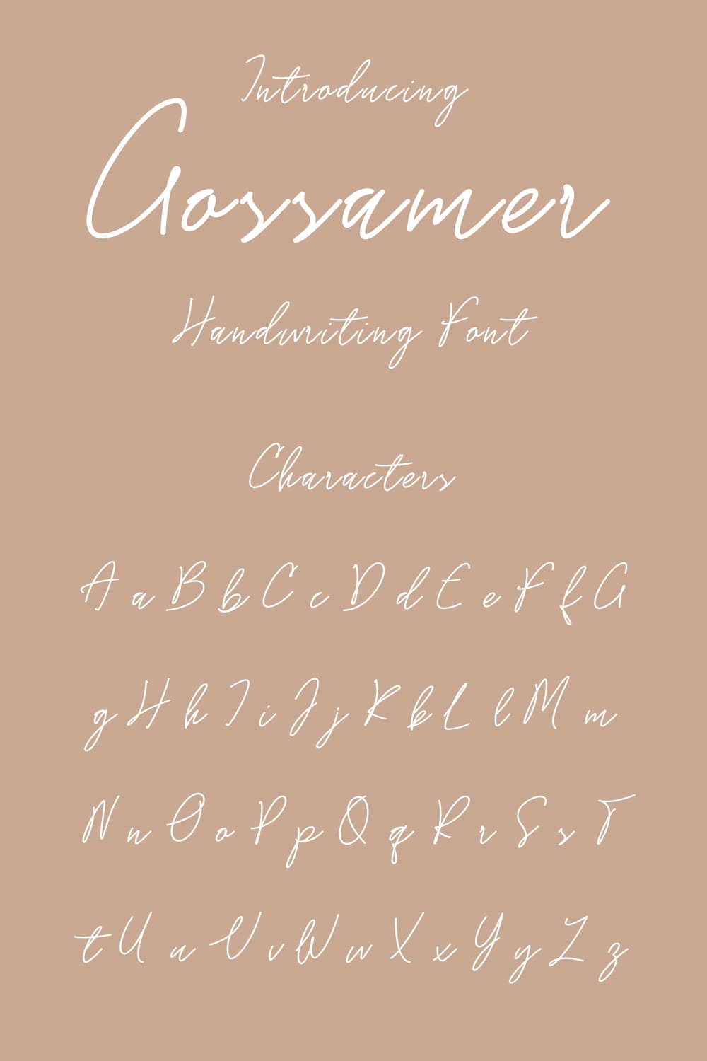 Pinterest Collage Image with Gossamer Handwriting Font Chracters Preview by MasterBundles.