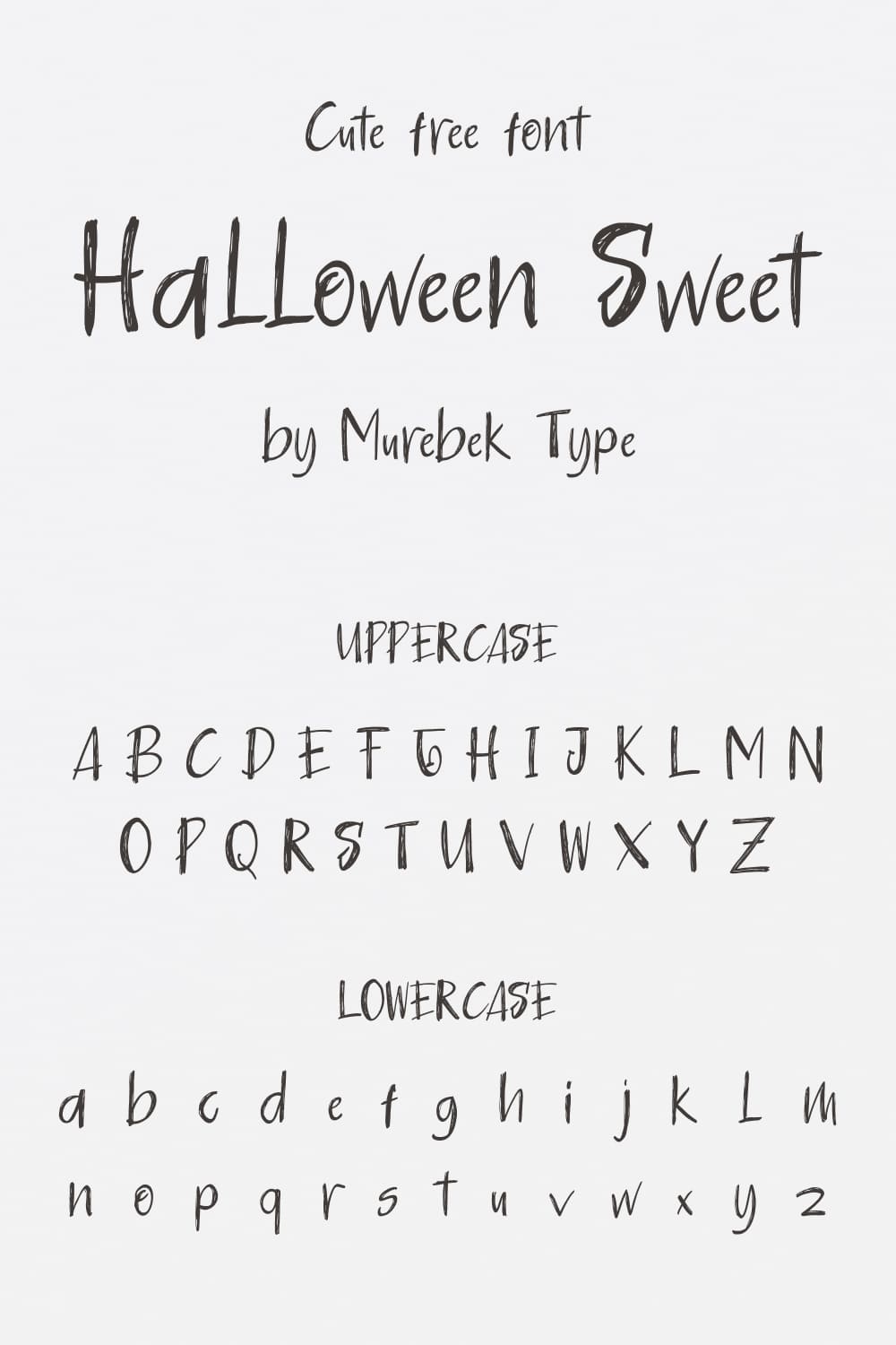 Pinterest Collage Preview for Uppercase and Lowercase Halloween Sweet - cute free halloween font.