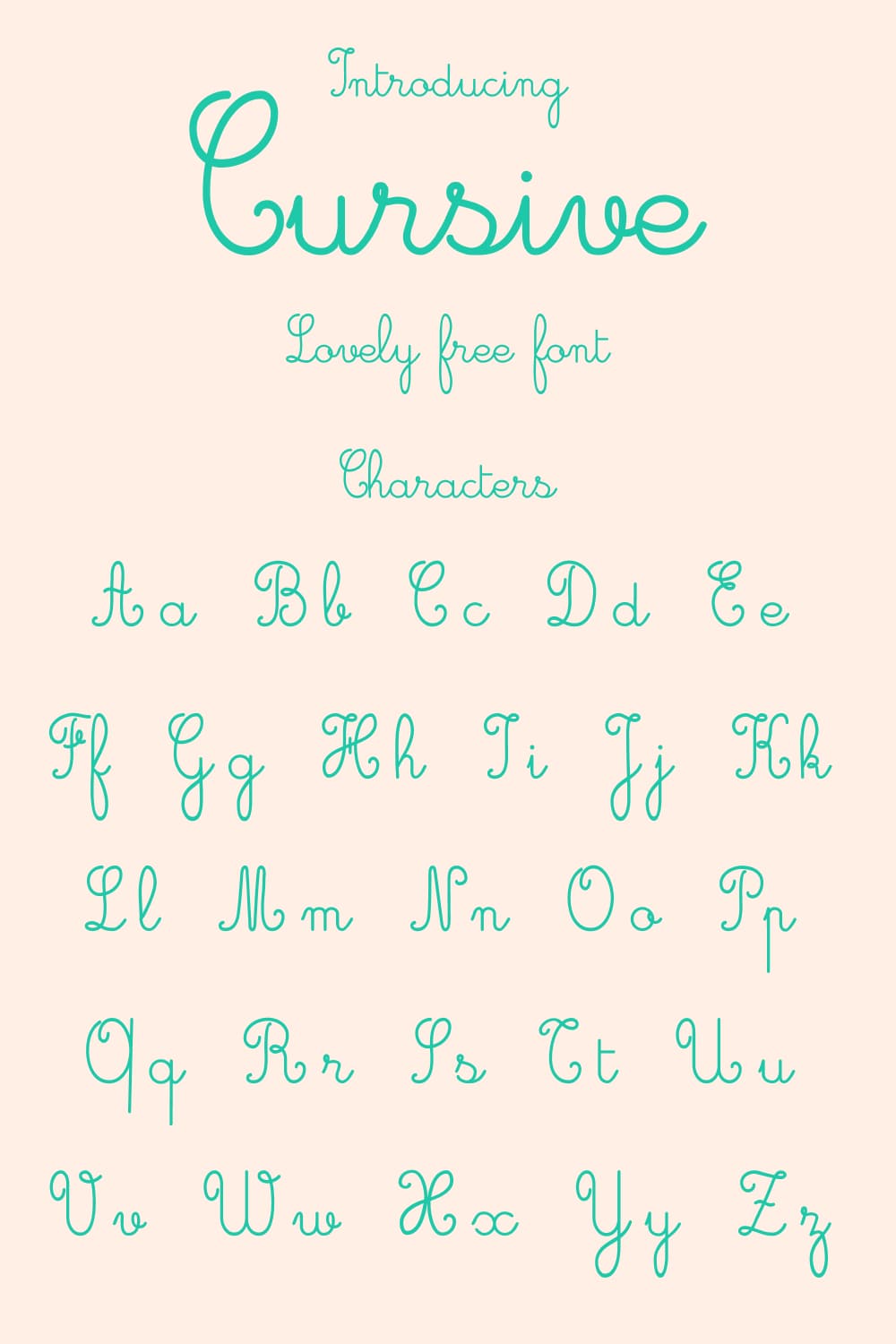 Lovely Free cursive Font Pinterest Characters set by MasterBundles.