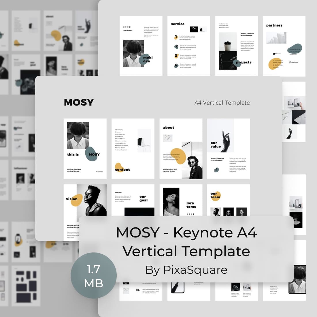 MOSY - Keynote A4 Vertical Template by MasterBundles.
