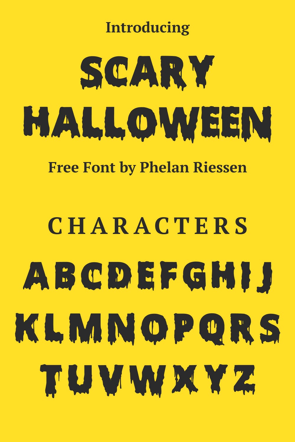 Pinterest Collage Image with Scary Halloween font free Characters by MasterBundles.
