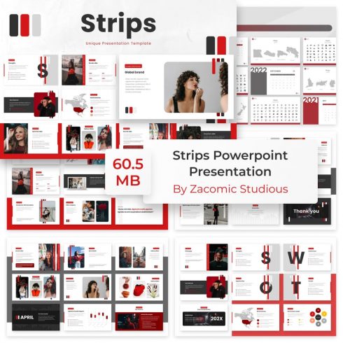 Strips Class Powerpoint Presentation Template by MasterBundles.