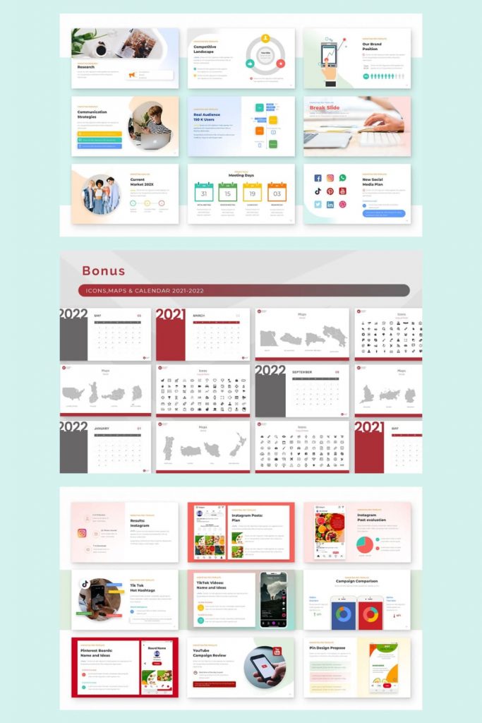 Marketing PRO Powerpoint Template by MasterBundles Pinterest Collage Image.