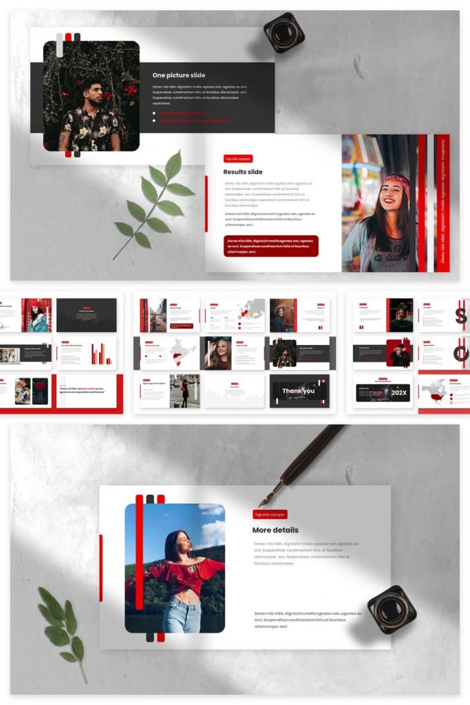 Strips Class Powerpoint Presentation Template by MasterBundles Pinterest Collage Image.