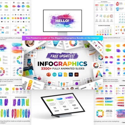 Watercolor Infographic Templates.