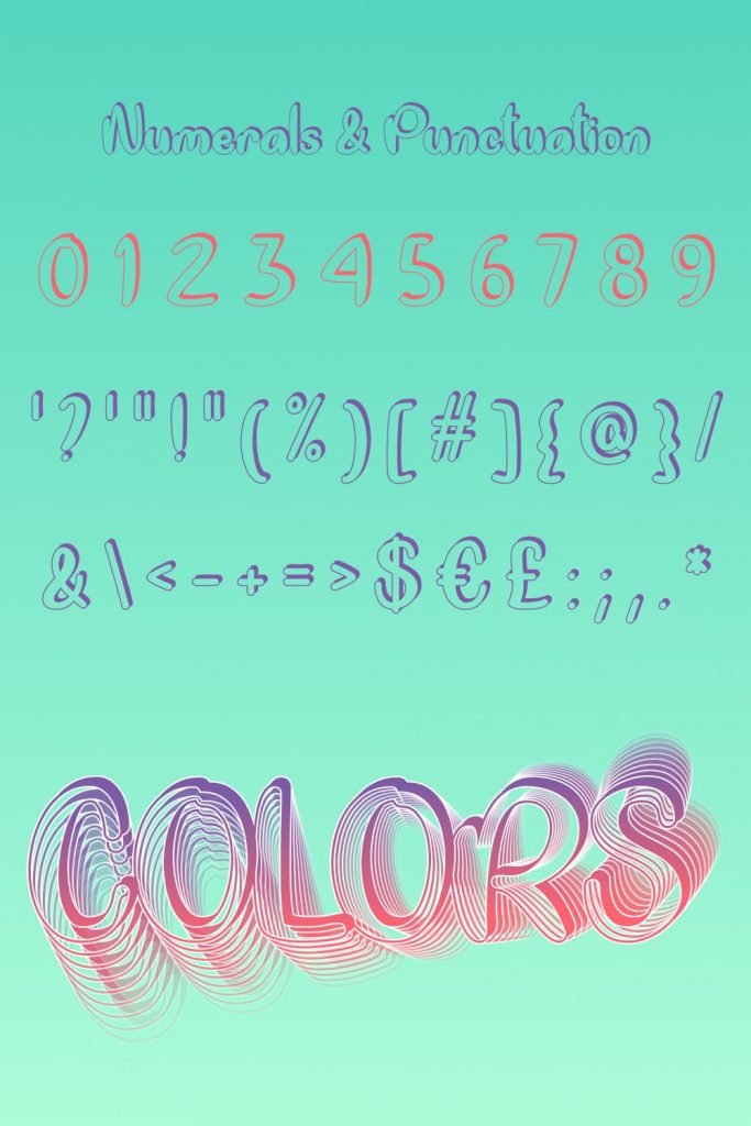 MasterBundles Free colorful font Pinterest Numerals and Punctuation.