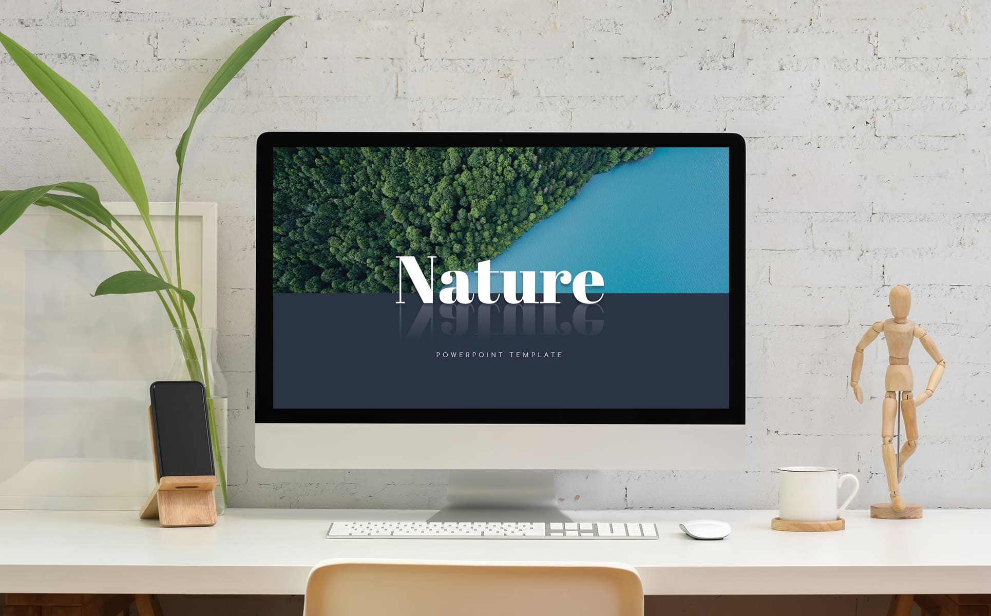Nature Presentation Template by MasterBundles Desktop preview mockup image.