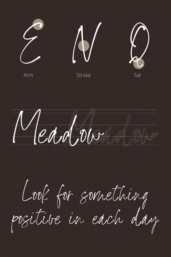 Meadow Handwriting Font Pinterest Preview.