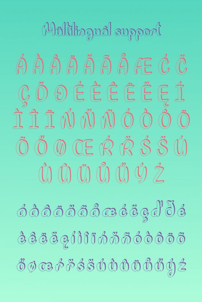 Free colorful font Pinterest Multilingual Preview Image by MasterBundles.