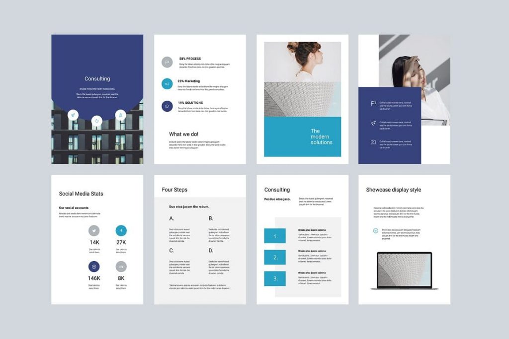 Simple ARON Vertical Powerpoint Template.