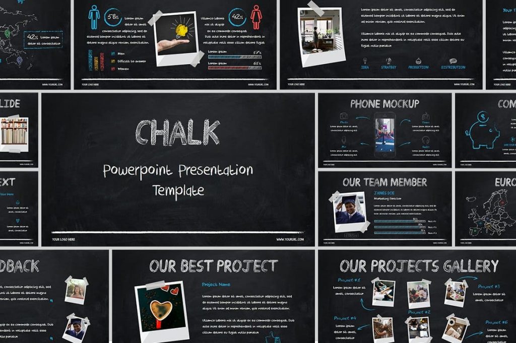 Professional Chalk - Powerpoint Presentations Template.