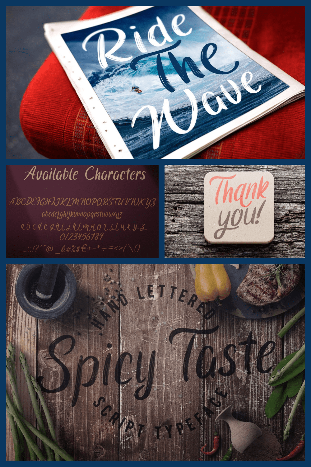 Spicy Taste Handwritten Typeface - MasterBundles - Pinterest Collage Image.