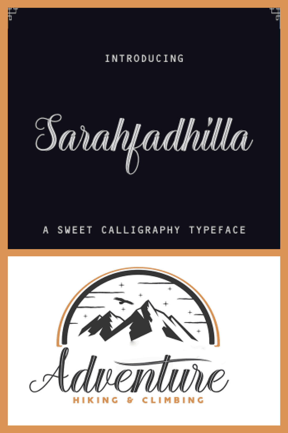 Sarahfadhilla Modern Calligraphy - MasterBundles - Pinterest Collage Image.