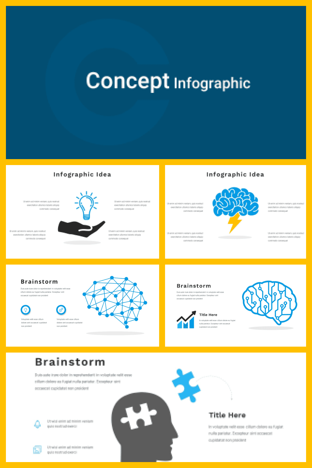 Concept Infographic Presentation: Powerpoint, Keynote, Google Slides - MasterBundles - Pinterest Collage Image.