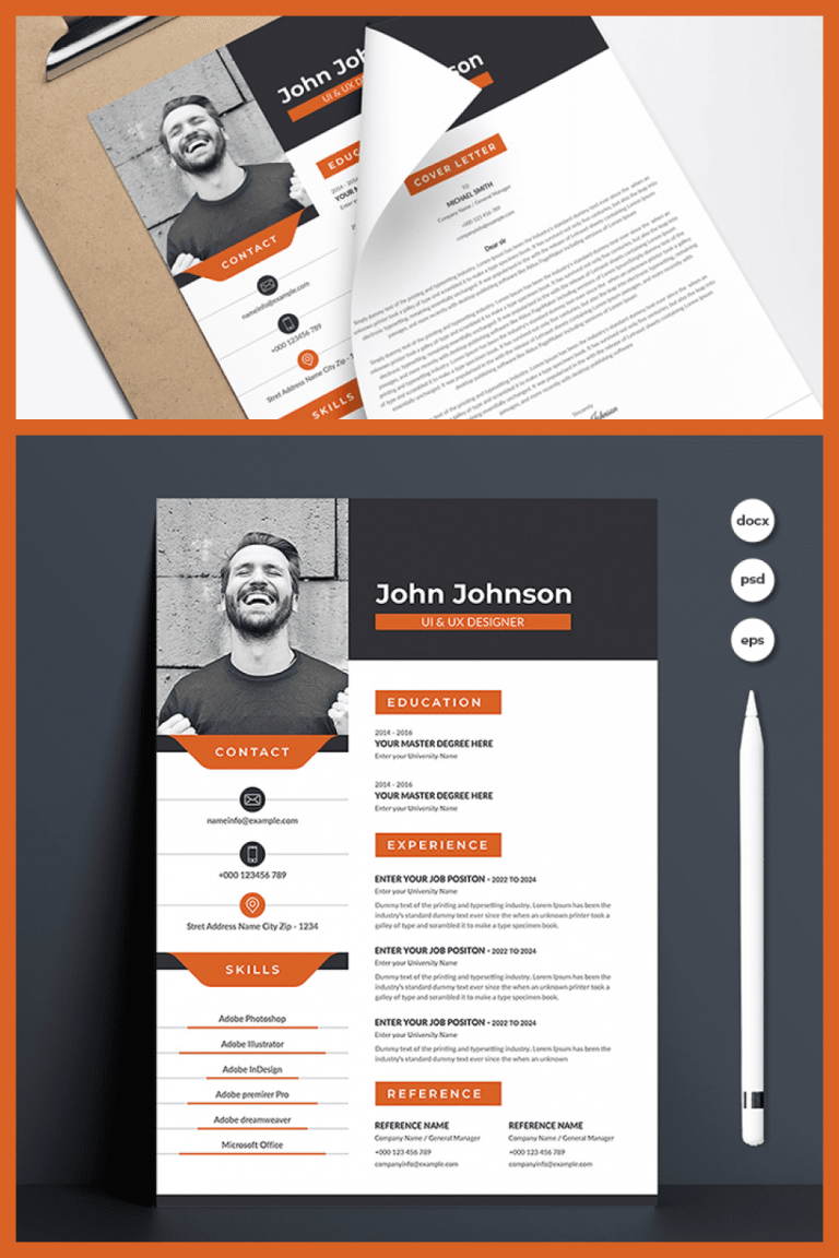 UX&UI Designer Creative Resume Template – MasterBundles