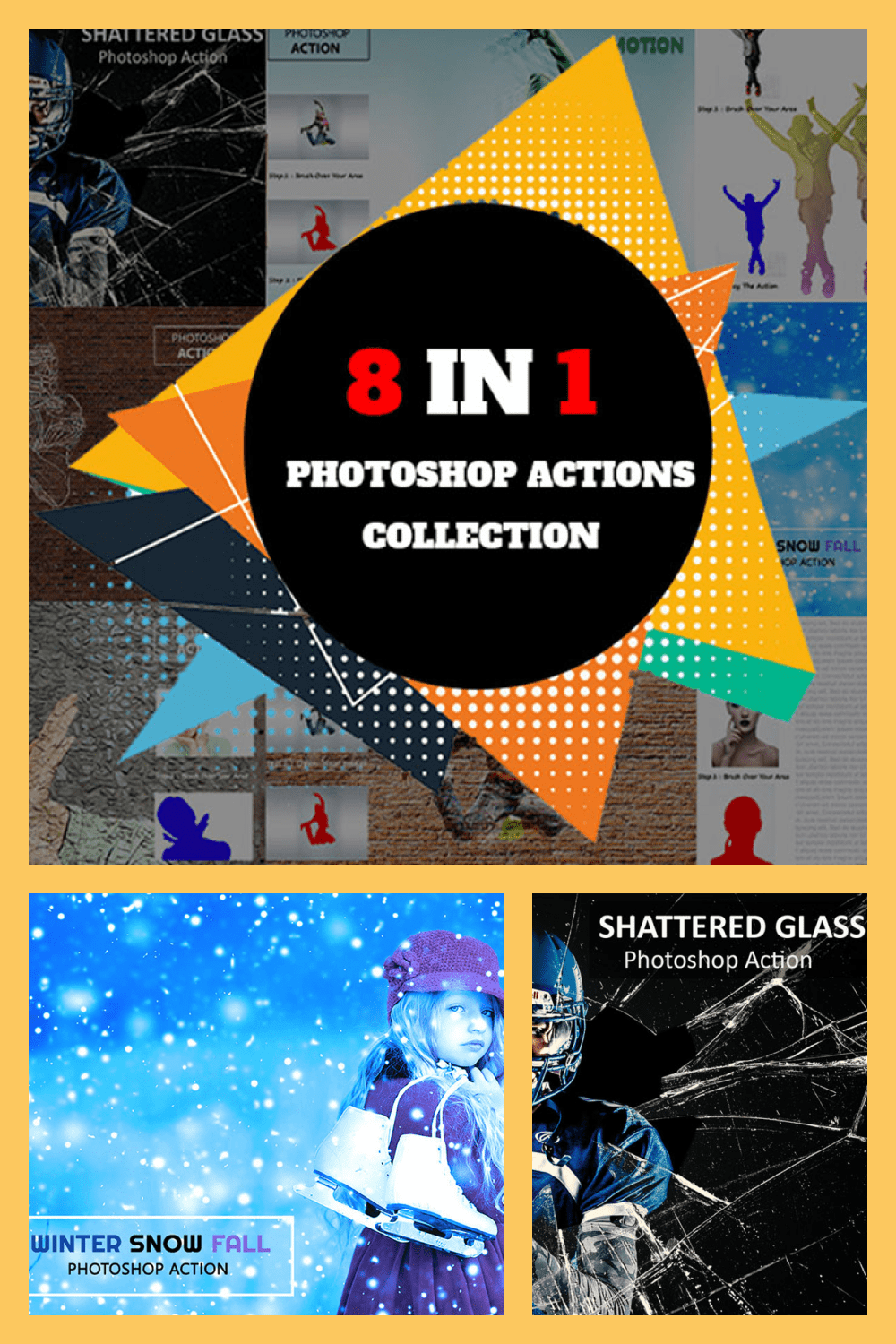 8 in 1 Actions Collection - MasterBundles - Pinterest Collage Image.