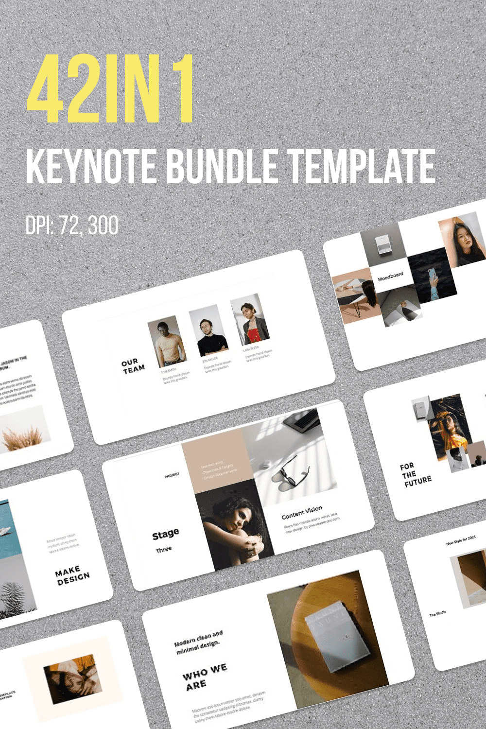 42in1 Keynote Bundle Template by MasterBundles Pinterest Collage Image.