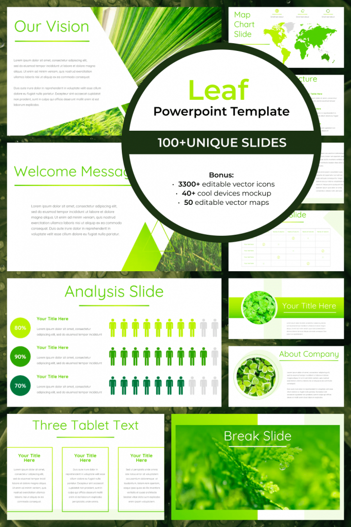 Leaf - Powerpoint Template by MasterBundles Pinterest Collage Image.