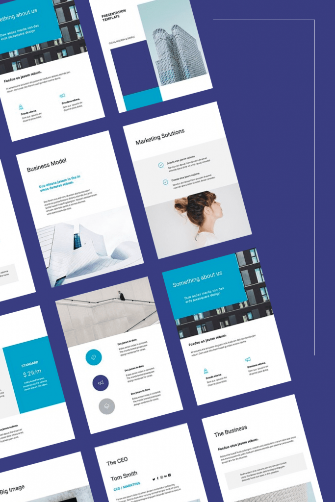 ARON Vertical Powerpoint Template by MasterBundles Pinterest Collage Image.
