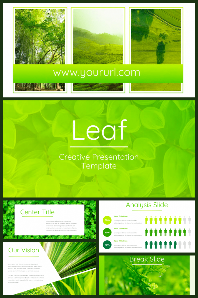 Leaf - Powerpoint Template by MasterBundles Pinterest Collage Image.