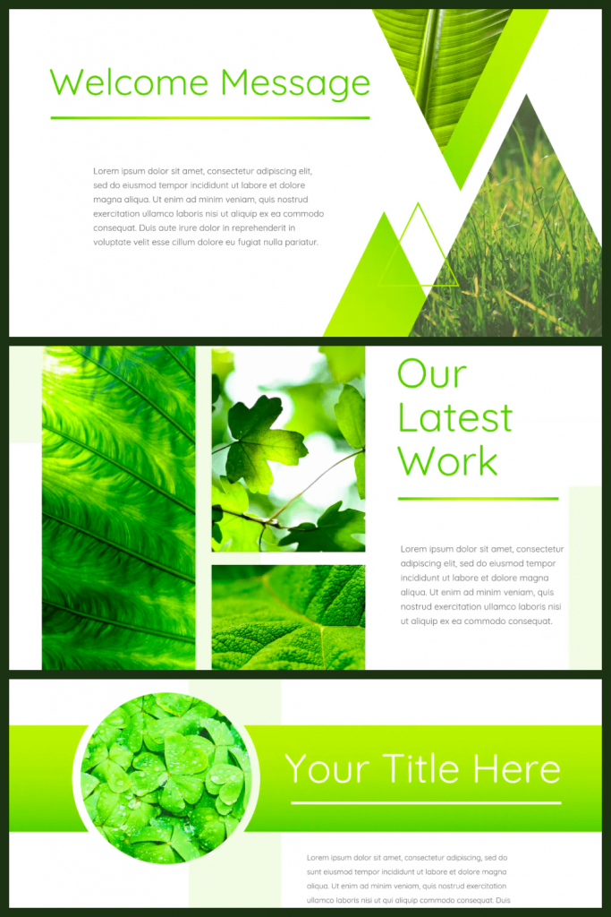 Leaf - Powerpoint Template by MasterBundles Pinterest Collage Image.