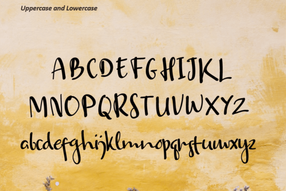 General view of the font on a gradient yellow background.
