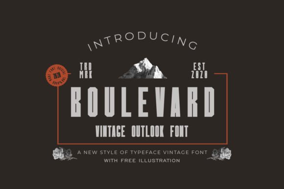 Boulevard Fonts a sans serif typeface with a high thick-to-thin contrast.