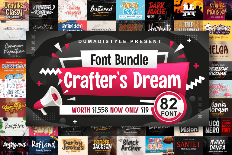 Crafter’s Dream Fonts Bundle Cover Image.