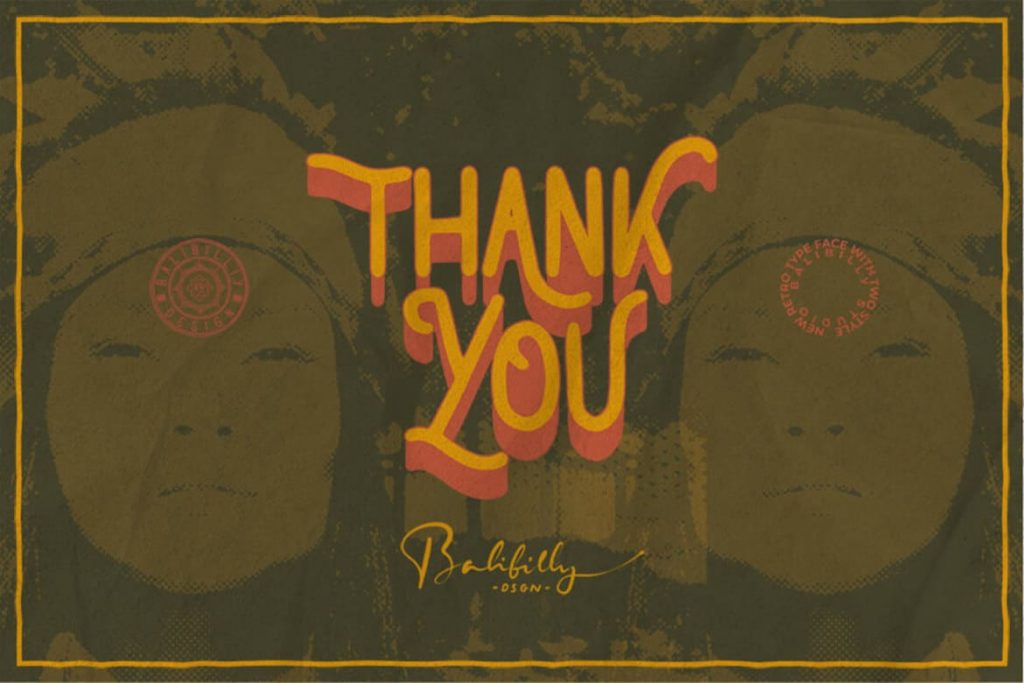 Humblle Rought Font Thank You Phrase Example.