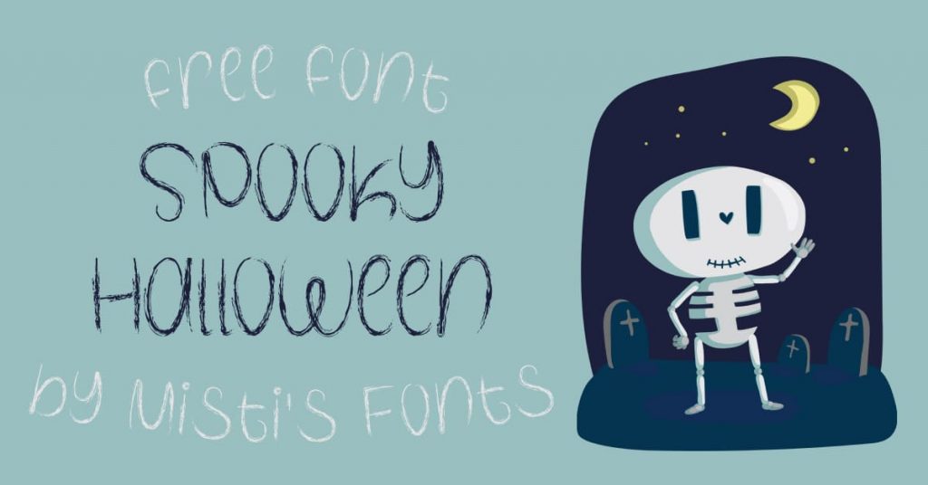MasterBundles Free Spooky Halloween Font Facebook Collage Image.