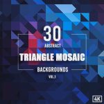 30 Abstract Triangle Mosaic Backgrounds cover image.