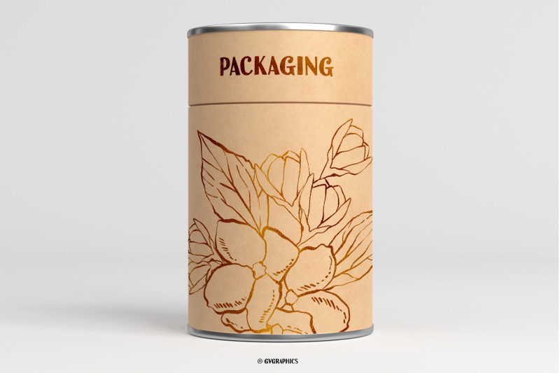 Packaging Made On The Hand Drawn Vector Flowers Packaging Made On The Hand Drawn Vector Flowers.