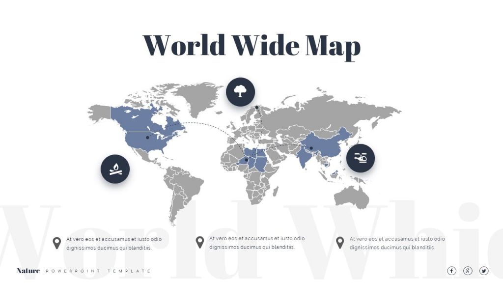 Wide World Map Nature Presentation Template.