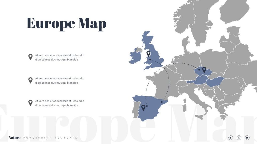 Map of Europe Nature Presentation Template.