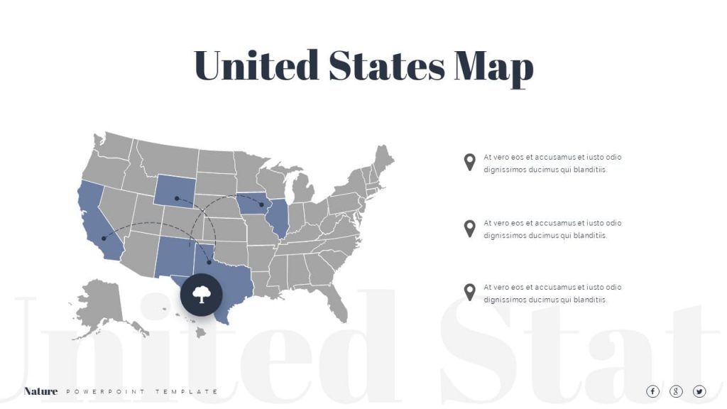 United States Map Nature Presentation Template.