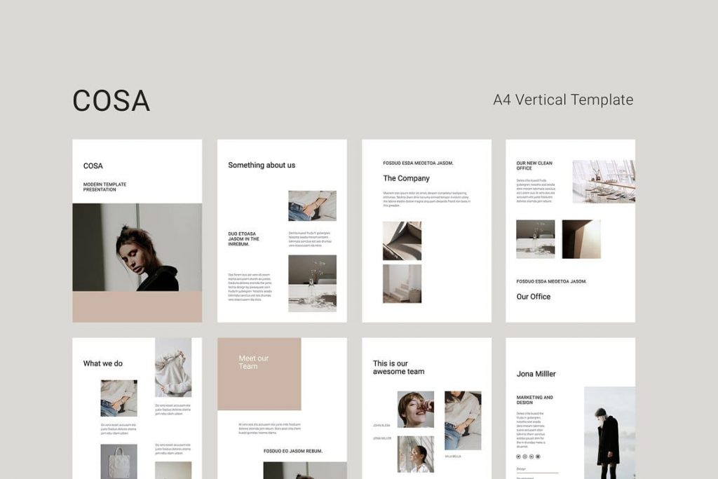 COSA - A4 Vertical Powerpoint Template.
