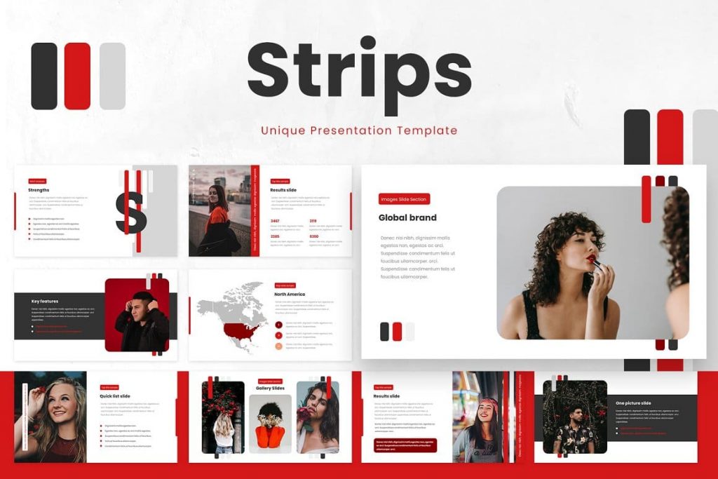 Cover for Strips Class Powerpoint Presentation Template.
