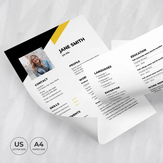 Clean and modern resume template.
