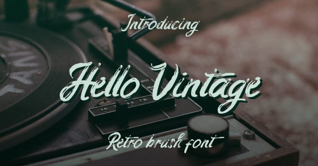 Hello vintage font free Facebook Collage Image by MasterBundles.